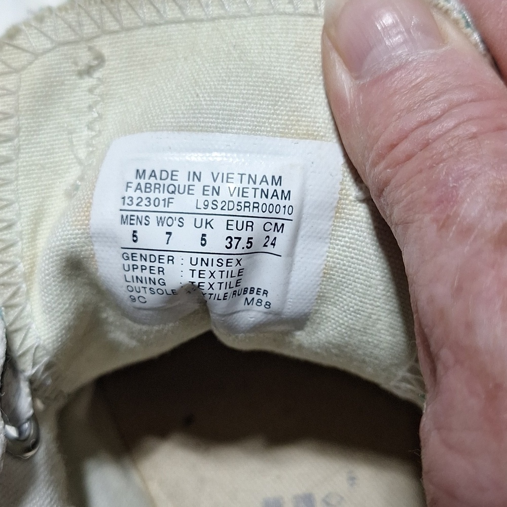 Converse all star  green mens size 5 sneakers, - Picture 5 of 5